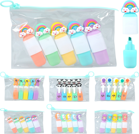 Higlighters mini set 5 stuks assorti