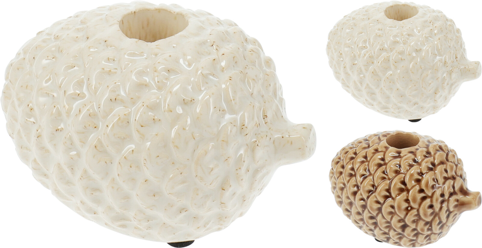 Kandelaar Dennenappels 10cm 2 assorti