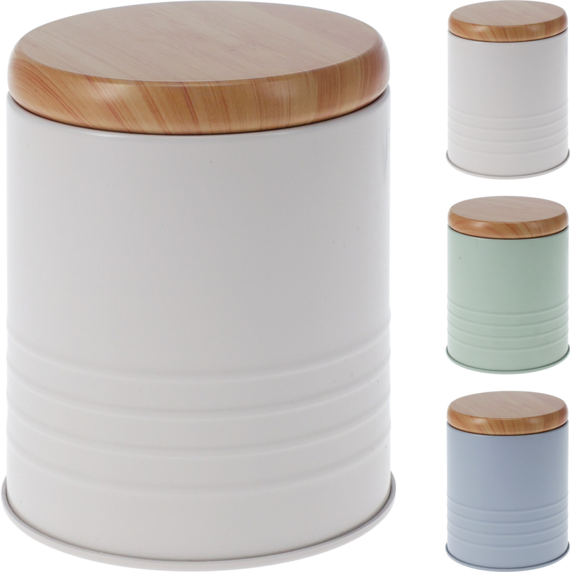 Voorraadblik met houten deksel assorti 85x105mm