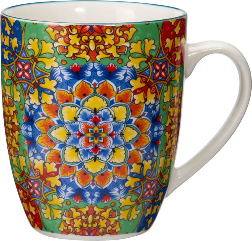 Beker porselein 35cl bohemian assorti
