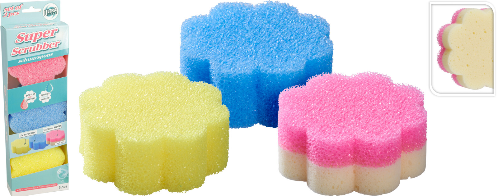 Schuurpons warm/koud 10cm 3 stuks