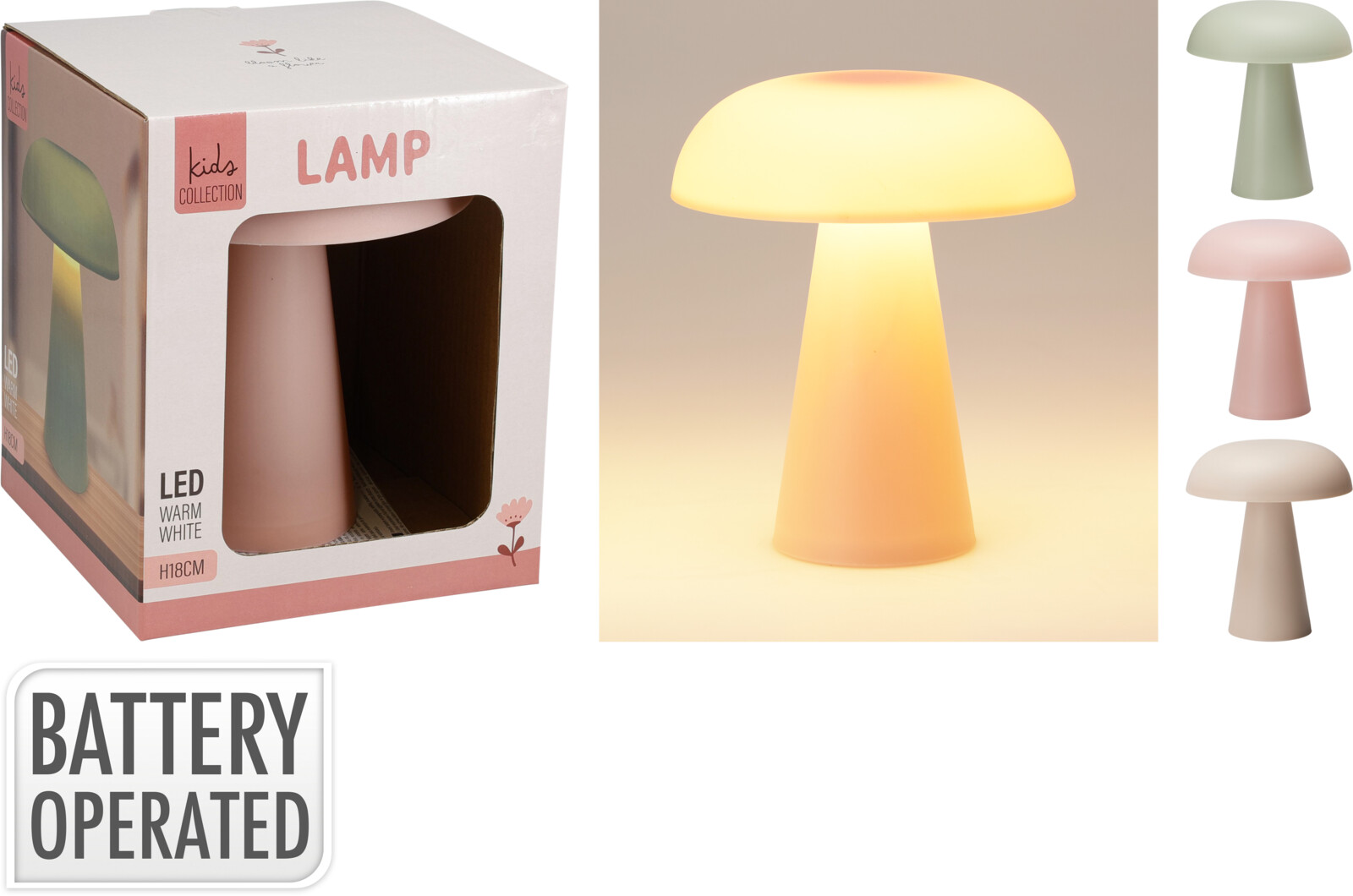 LED Paddestoel lamp 15cm assorti kleur