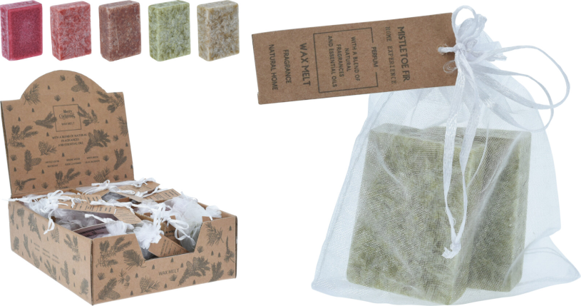 Amberblokjes Set van 2 in zakje 5x3cm 6 assorti