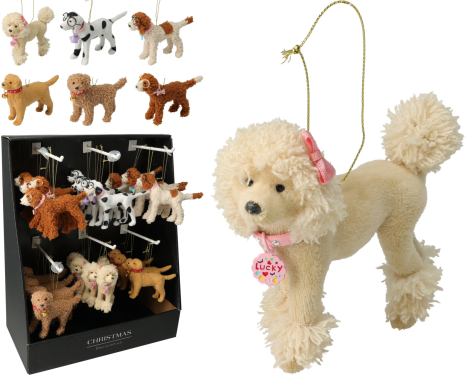 Hangdeco Hond 14cm 6 assorti