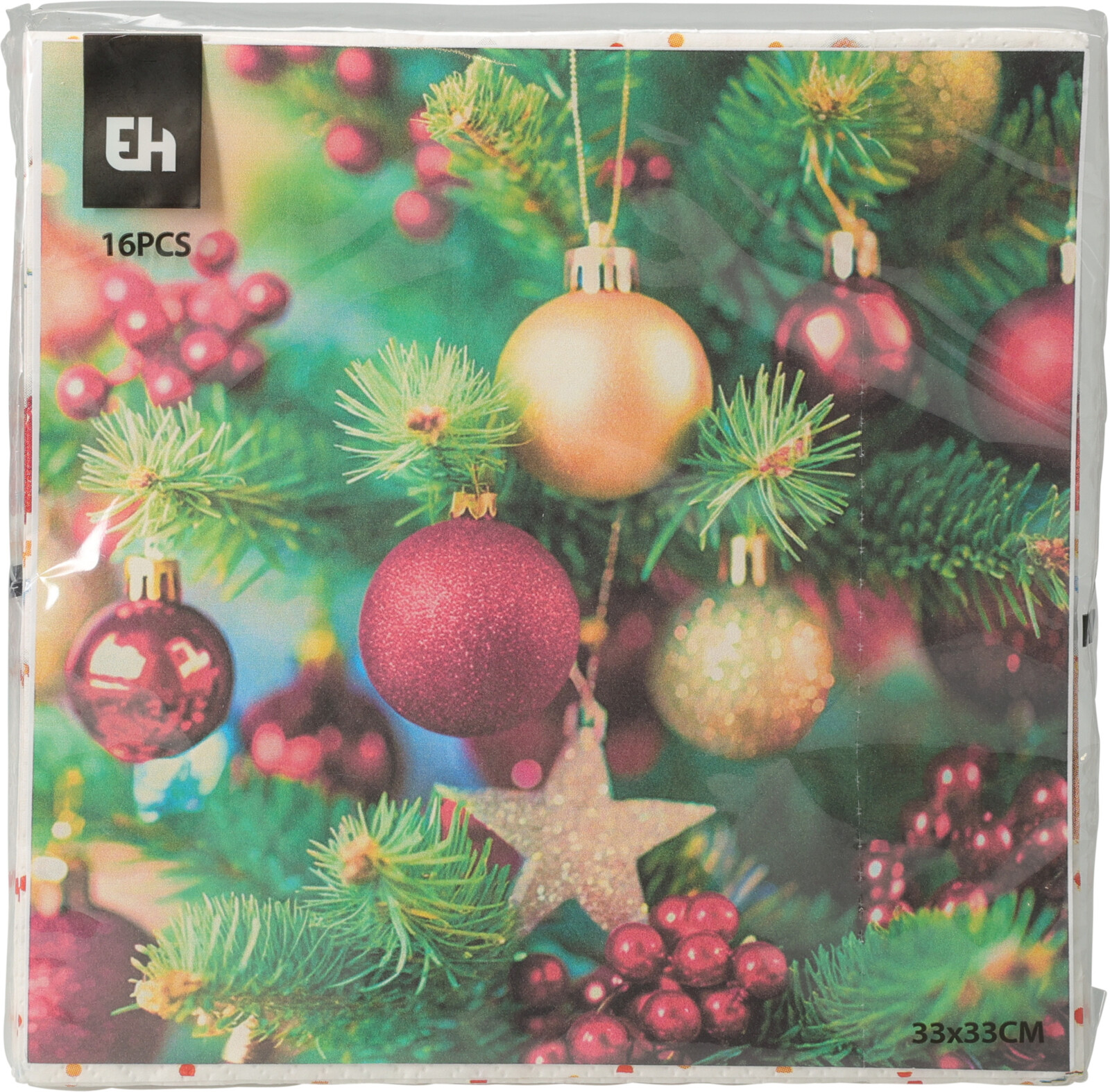Servetten Kerst Kaarsen 33x33cm 16 stuks