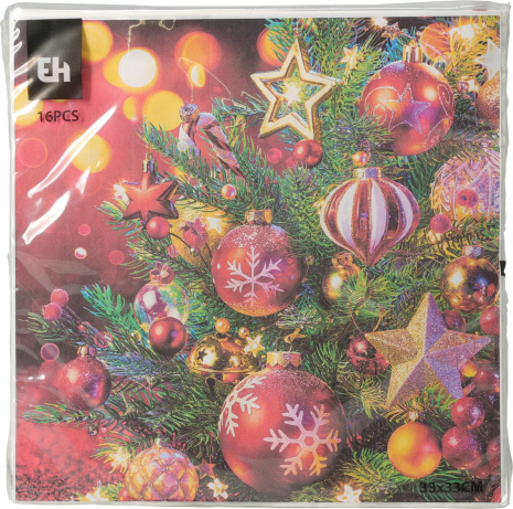Servetten Kerst Kaarsen 33x33cm 16 stuks