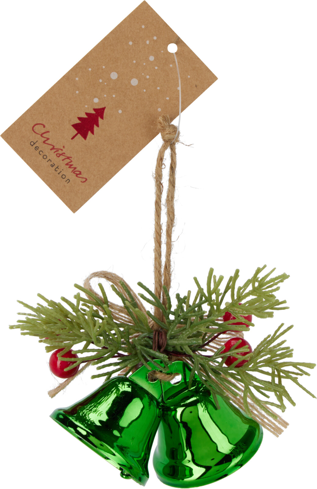 Hangdeco Metalen Bel Ornament 8cm 6 assorti