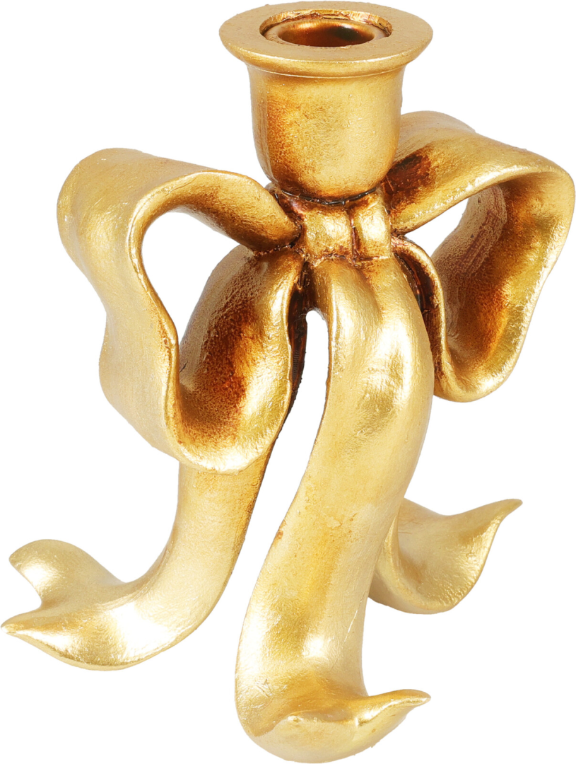 Kandelaar Strik 17cm Goud