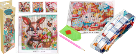 Diamon painting set 20x20cm Pasen 4 assorti