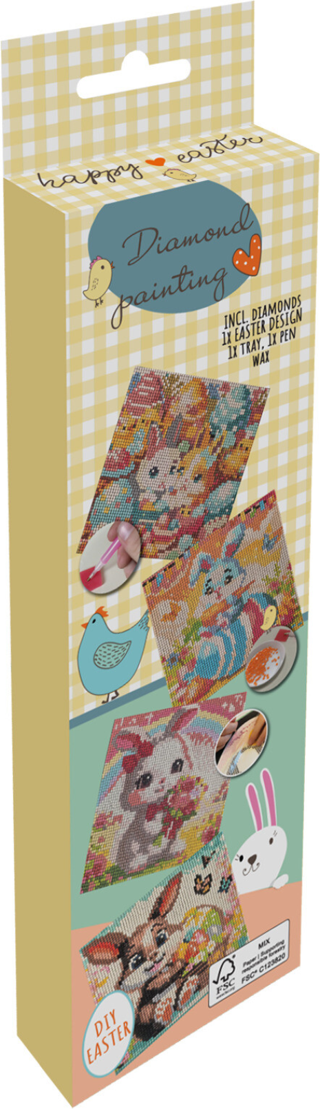 Diamon painting set 20x20cm Pasen 4 assorti