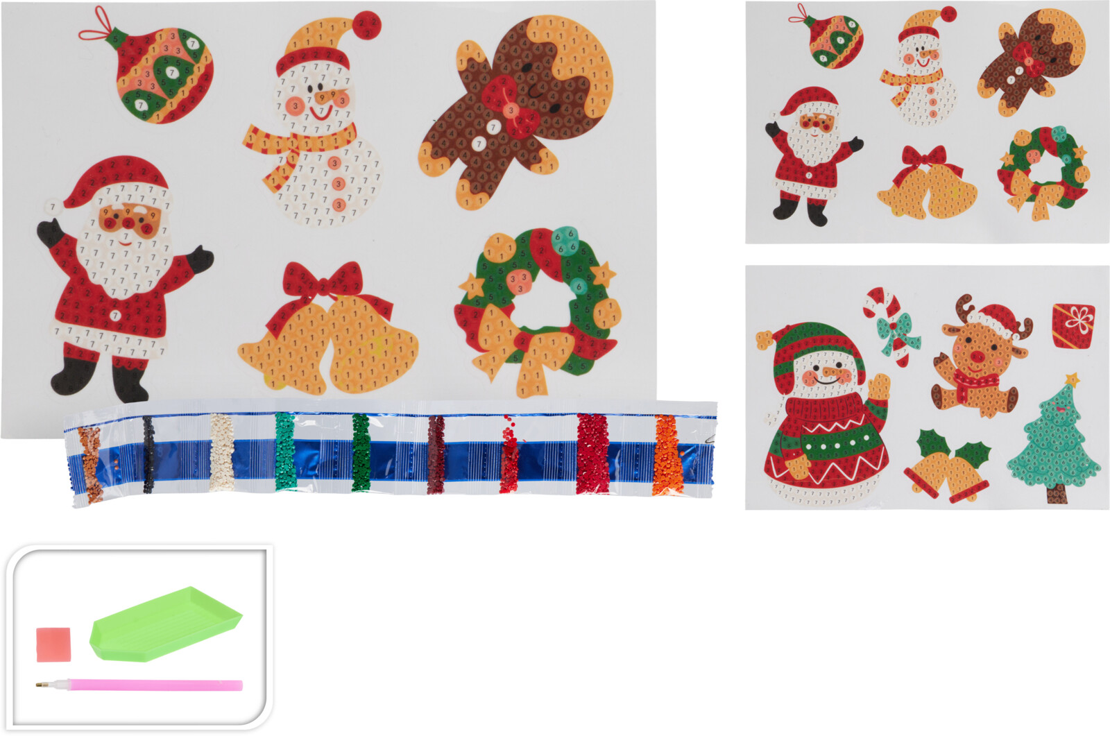 Diamond Painting Stickerset Kerst in envelop 2 assorti