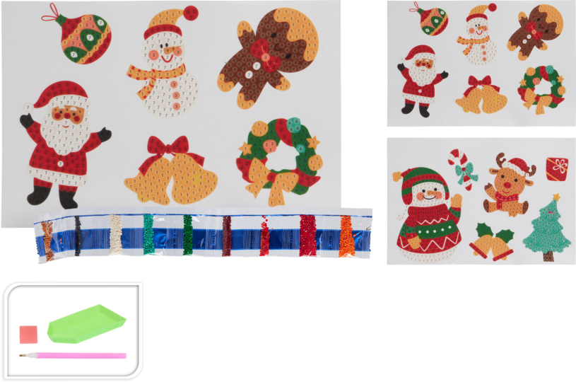 Diamond Painting Stickerset Kerst in envelop 2 assorti