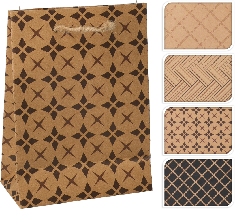 Geschenktas Kerst Kraft 16cm 4 assorti