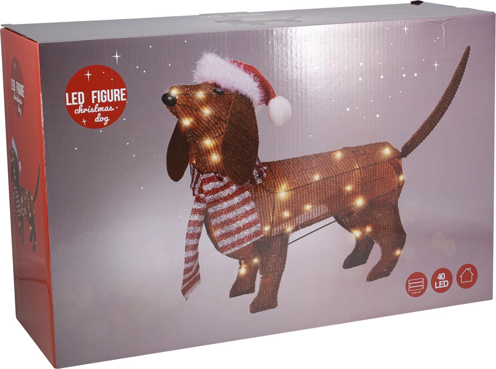 LED Figuur Teckel met muts 70cm B/O