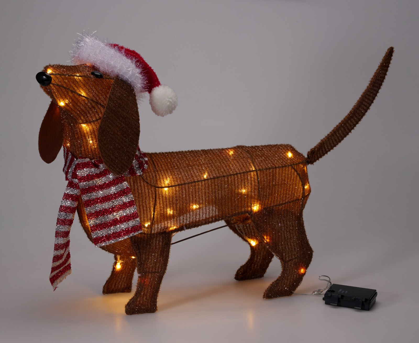 LED Figuur Teckel met muts 70cm B/O