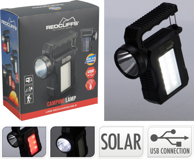 Campinglamp Solar USB oplaadbaar