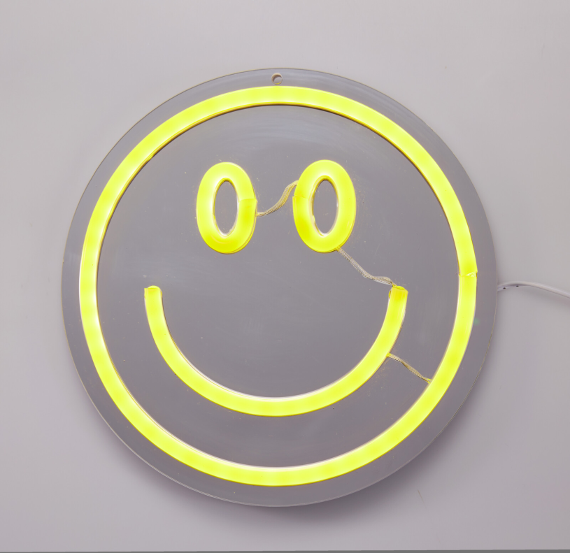 Spiegel Neon Smiley 20x20cm