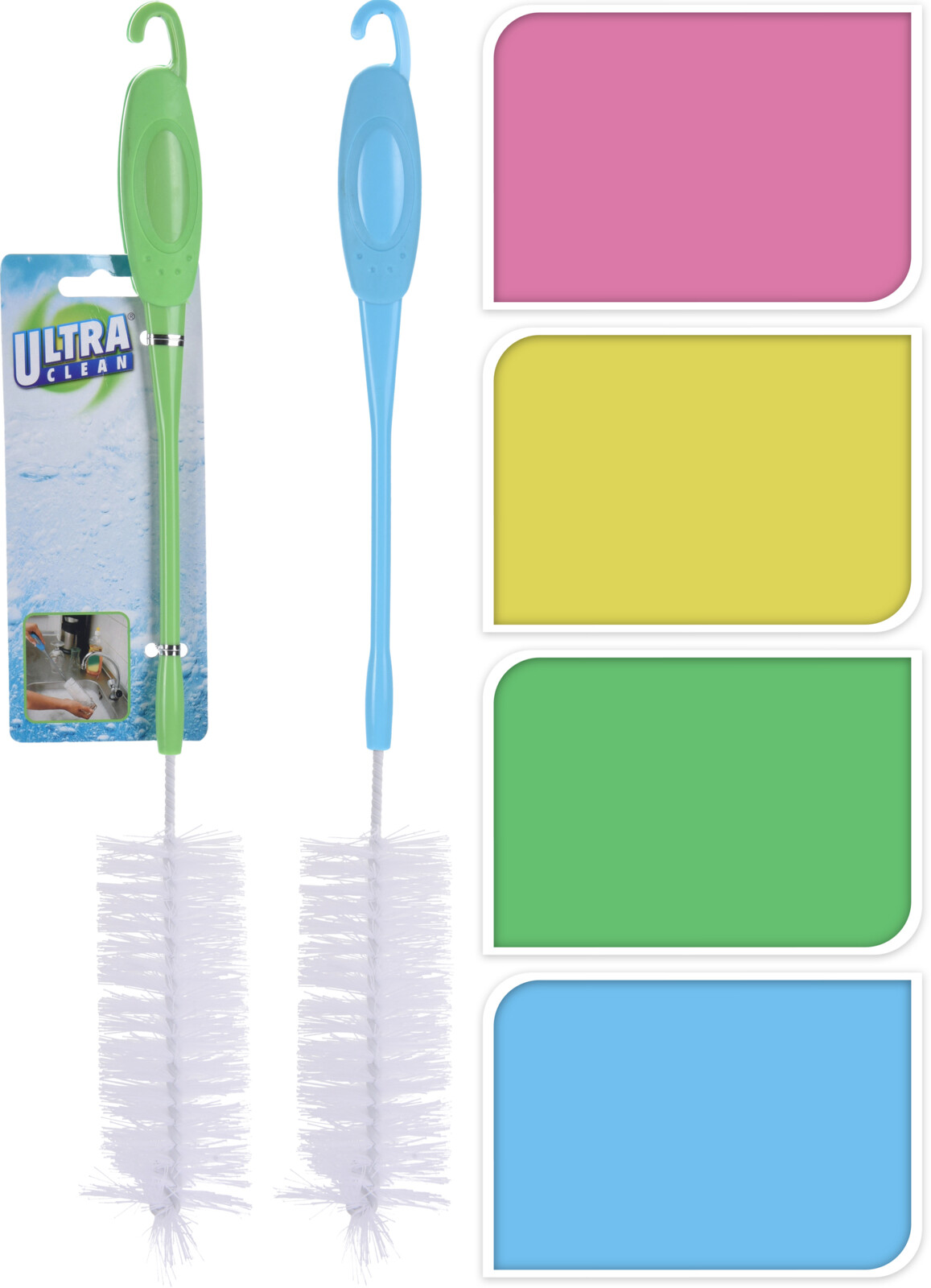 Flessenborstel 42cm 4 assorti kleur