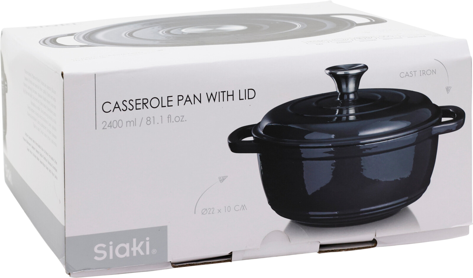 Braadpan Gietijzer 22cm - grijs