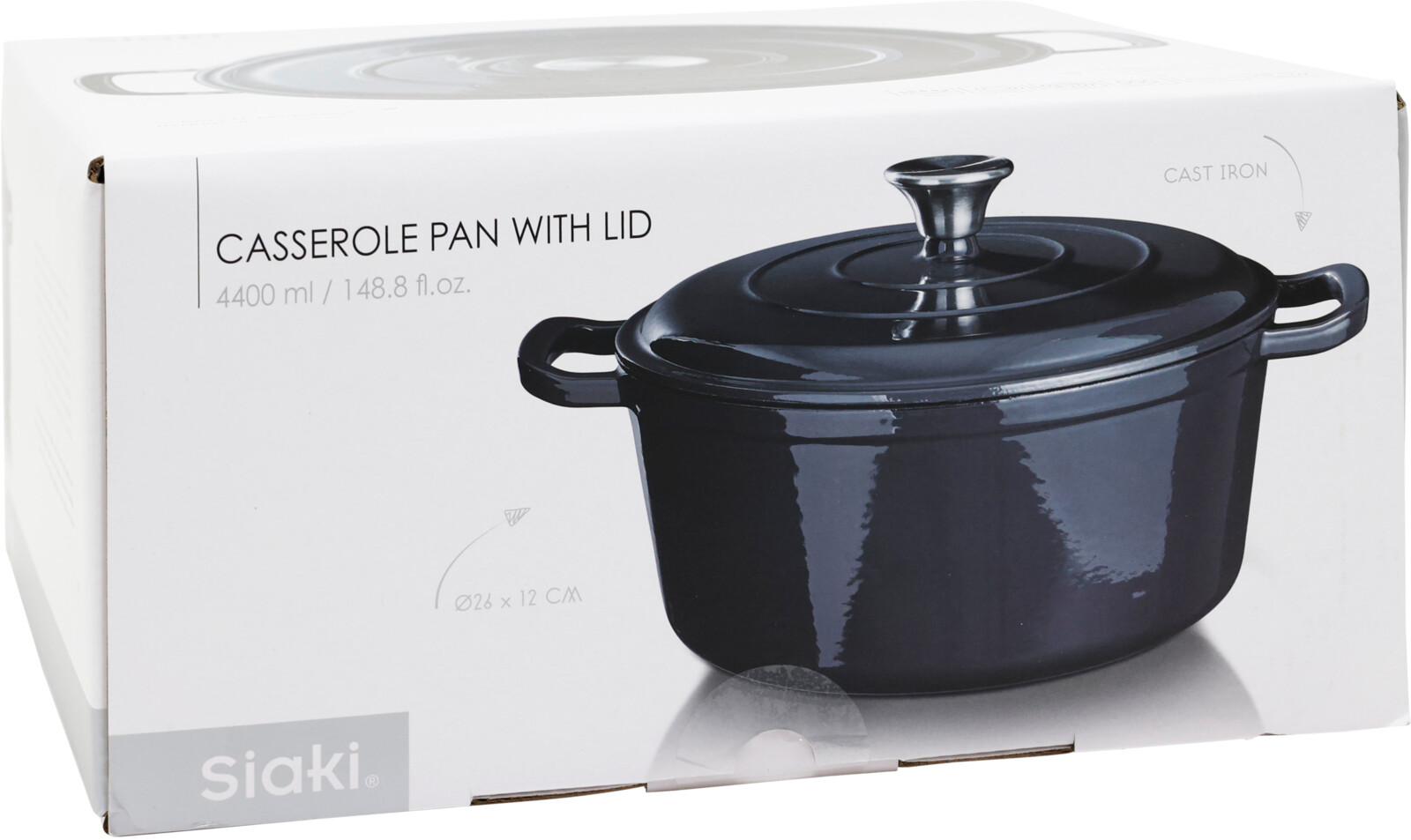 Braadpan Gietijzer 26cm - grijs