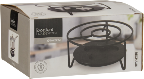 Rechaud RVS 160x80mm - zwart