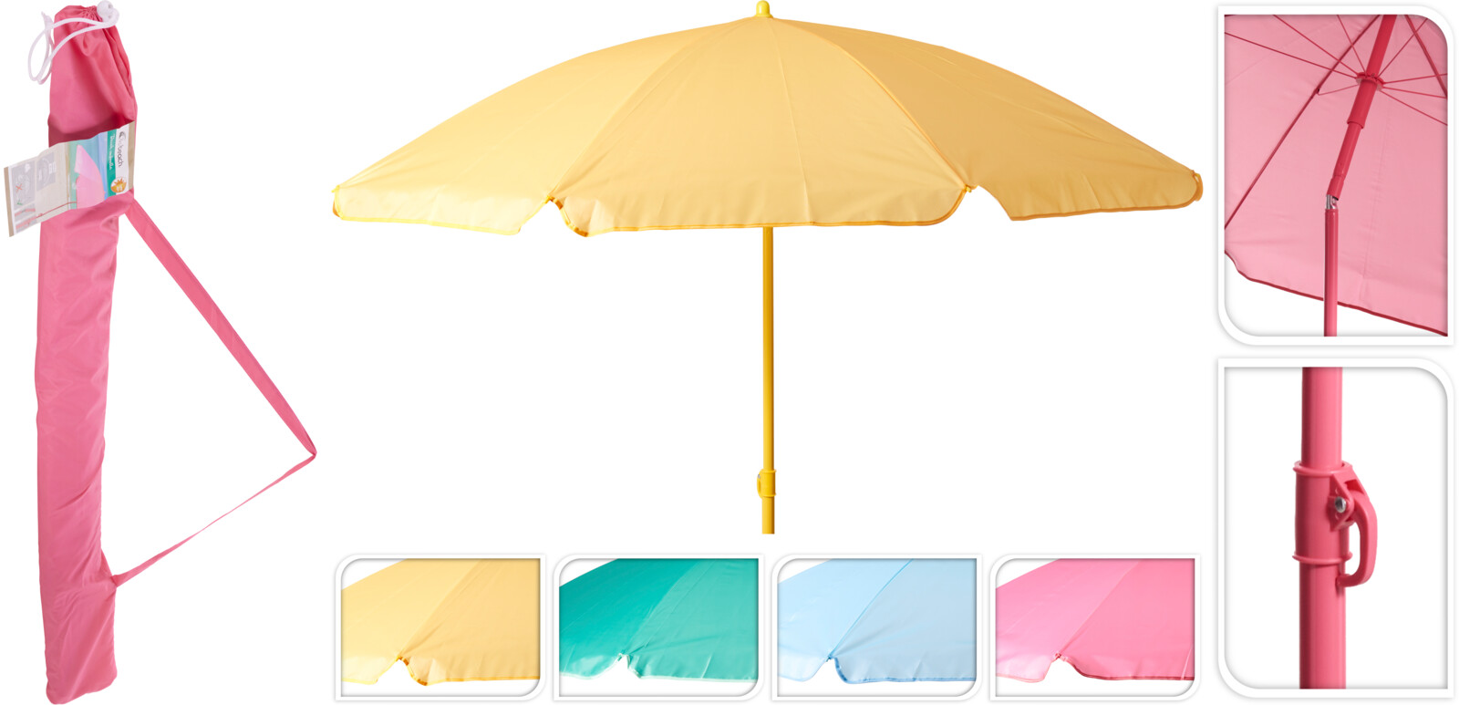 Strandparasol 180cm assorti kleur