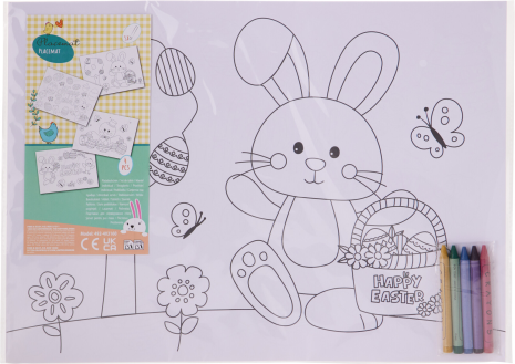 Kleur je eigen placemat pasen 4 stuks