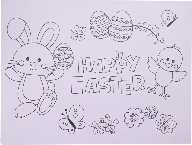 Kleur je eigen placemat pasen 4 stuks