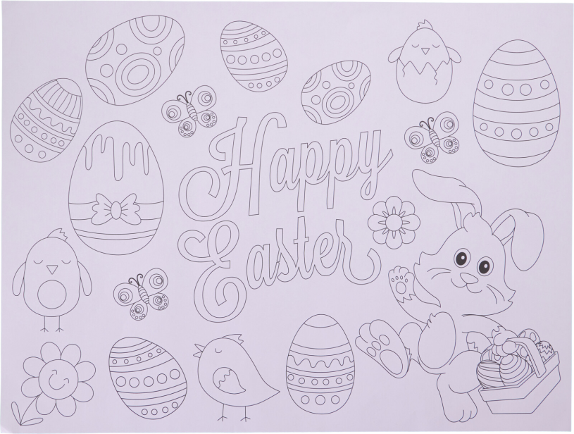 Kleur je eigen placemat pasen 4 stuks