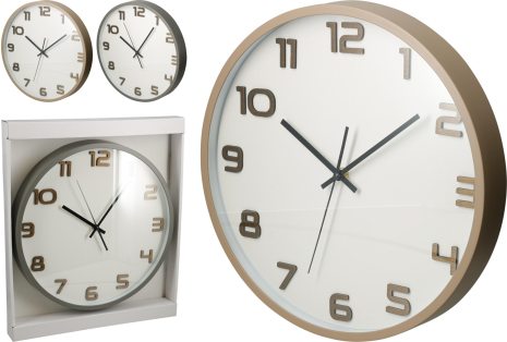 Wandklok Earth 35x4,5cm assorti