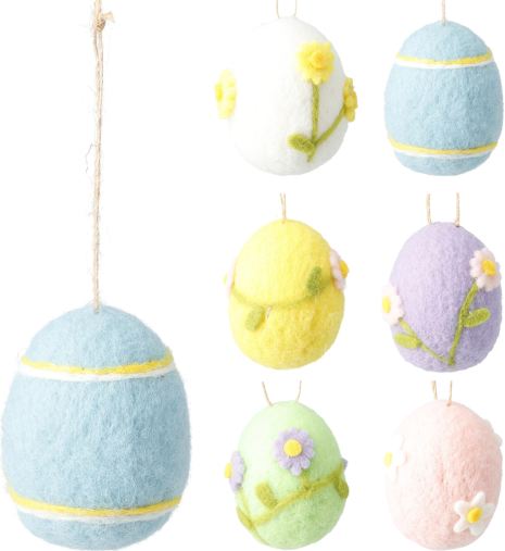 Paasei hangdeco vilt 7cm assorti