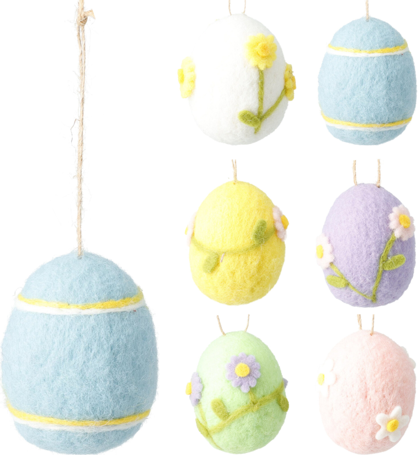 Paasei hangdeco vilt 7cm assorti