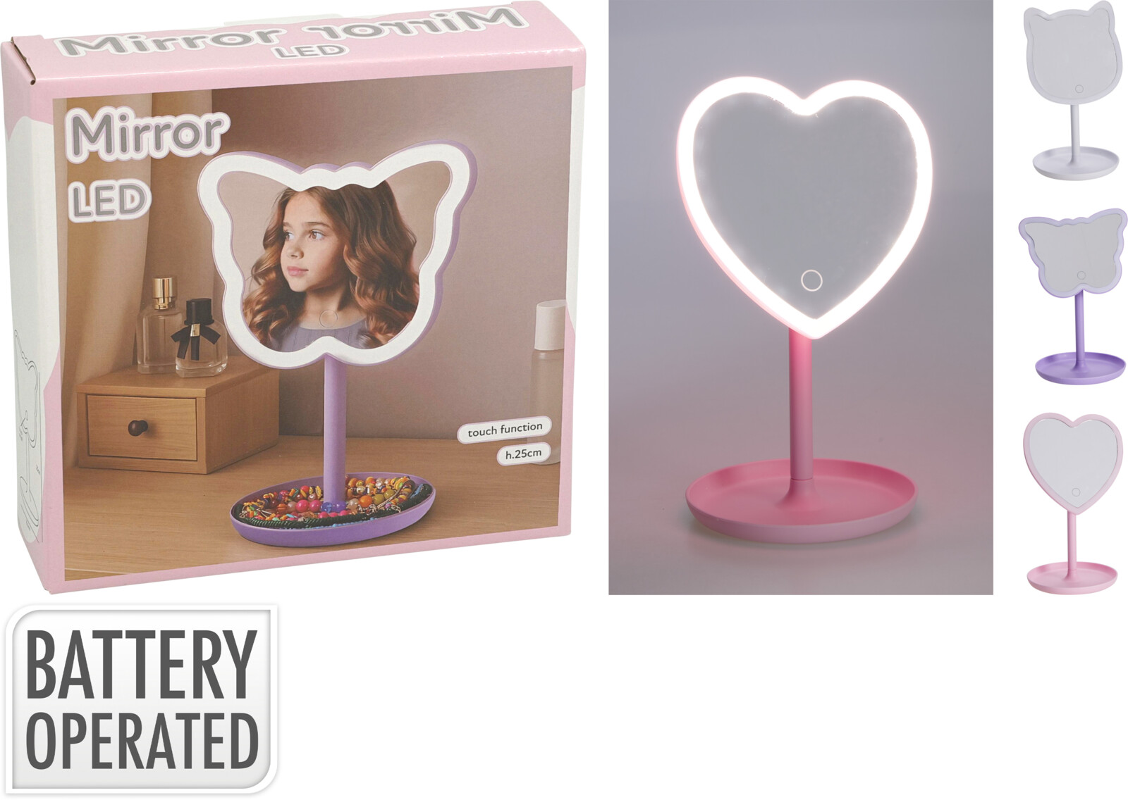 Make Up spiegel LED 3 assorti