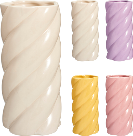Vaas Swirl pastel 12,5x25cm assorti