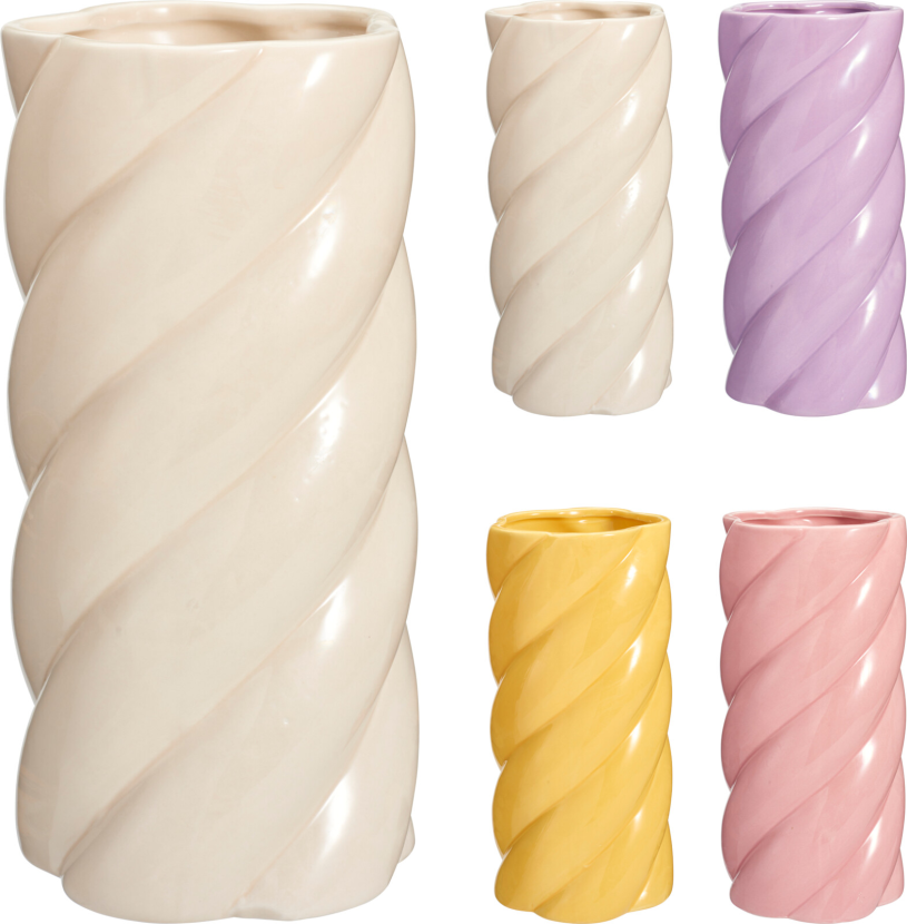 Vaas Swirl pastel 12,5x25cm assorti