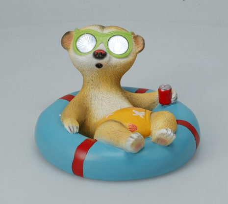 Solarlamp Dieren in zwemband 160x160x95mm assorti