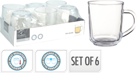 Theeglas 220ml set 6 stuks