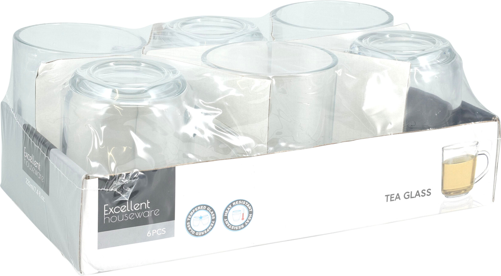 Theeglas 220ml set 6 stuks