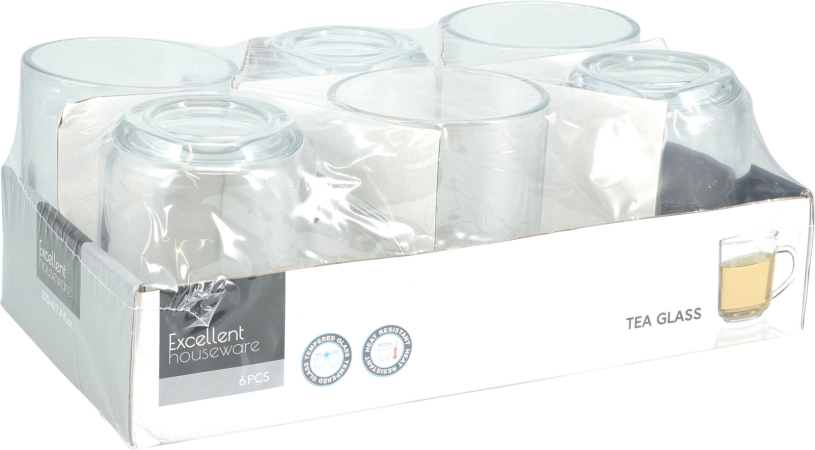 Theeglas 220ml set 6 stuks