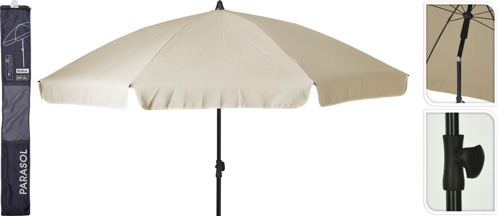 Tuinparasol 200cm - creme