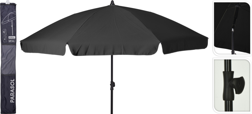 Tuinparasol 200cm - antraciet