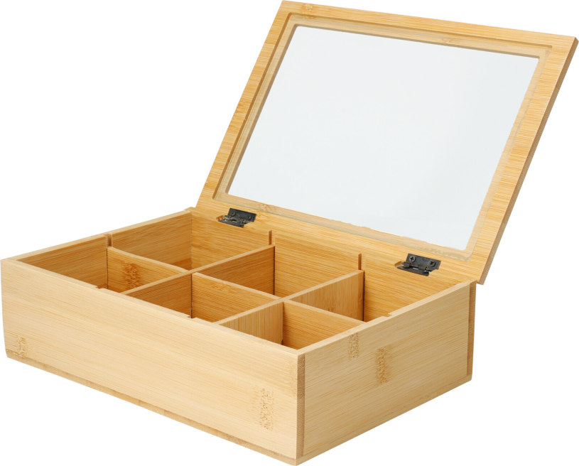 Theedoos Bamboe 24x16x7cm 6 vaks