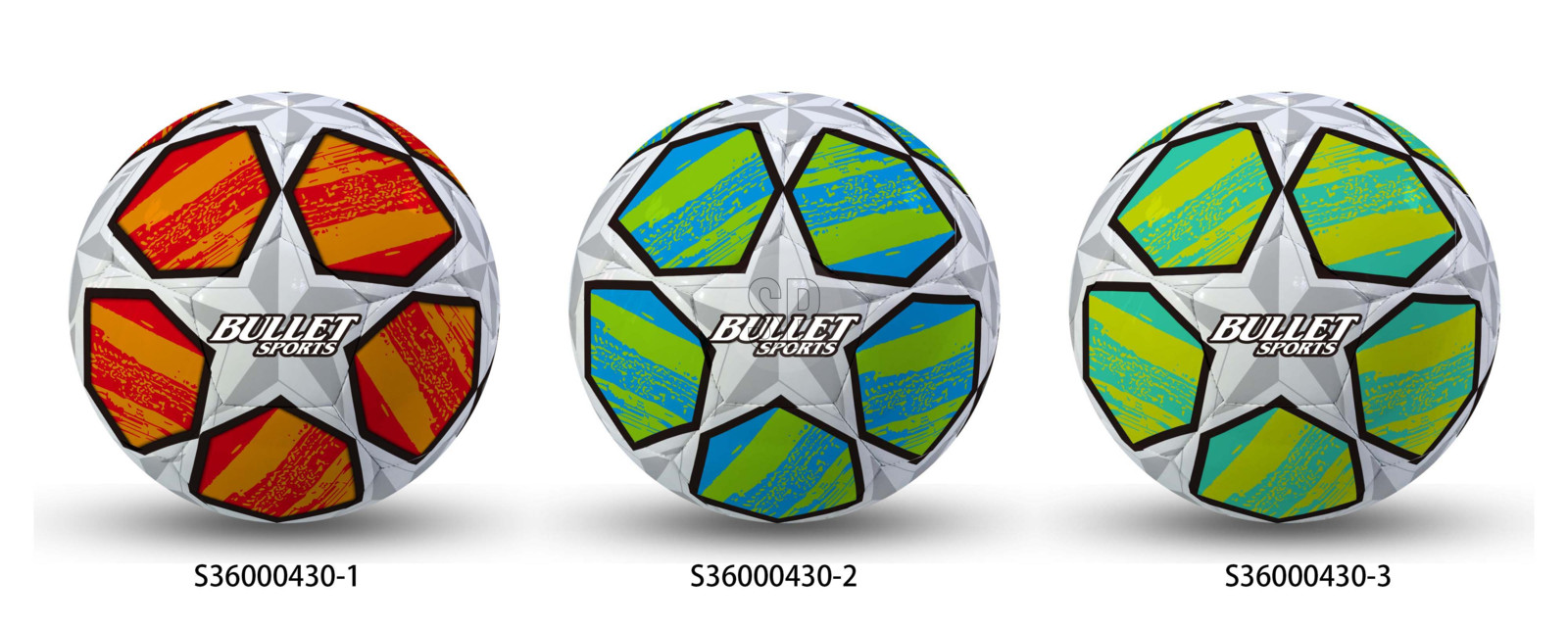 Voetbal Bullet Sports maat 5 350Gram 3 assorti dessin