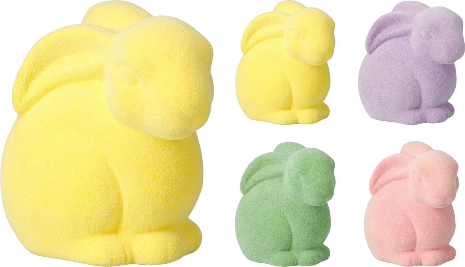 Flock Paas konijn 9x8cm assorti