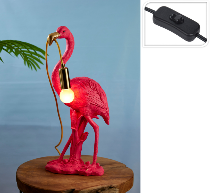 Tafellamp Flamingo roze 45cm