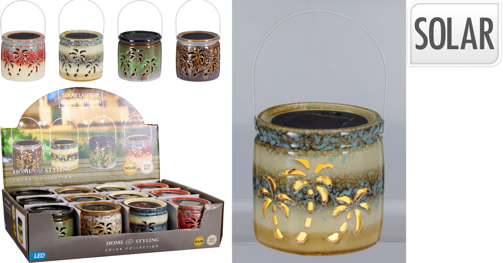Solar lantaarn 10x9cm assorti