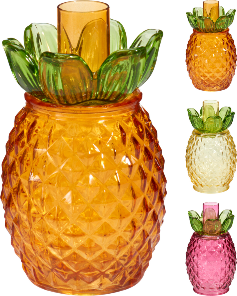 Kandelaar Ananas Summer13cm 3 assorti