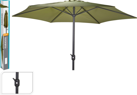 Parasol 3m met draaimechanisme 48mm buis - groen