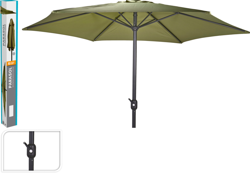 Parasol 3m met draaimechanisme 48mm buis - groen