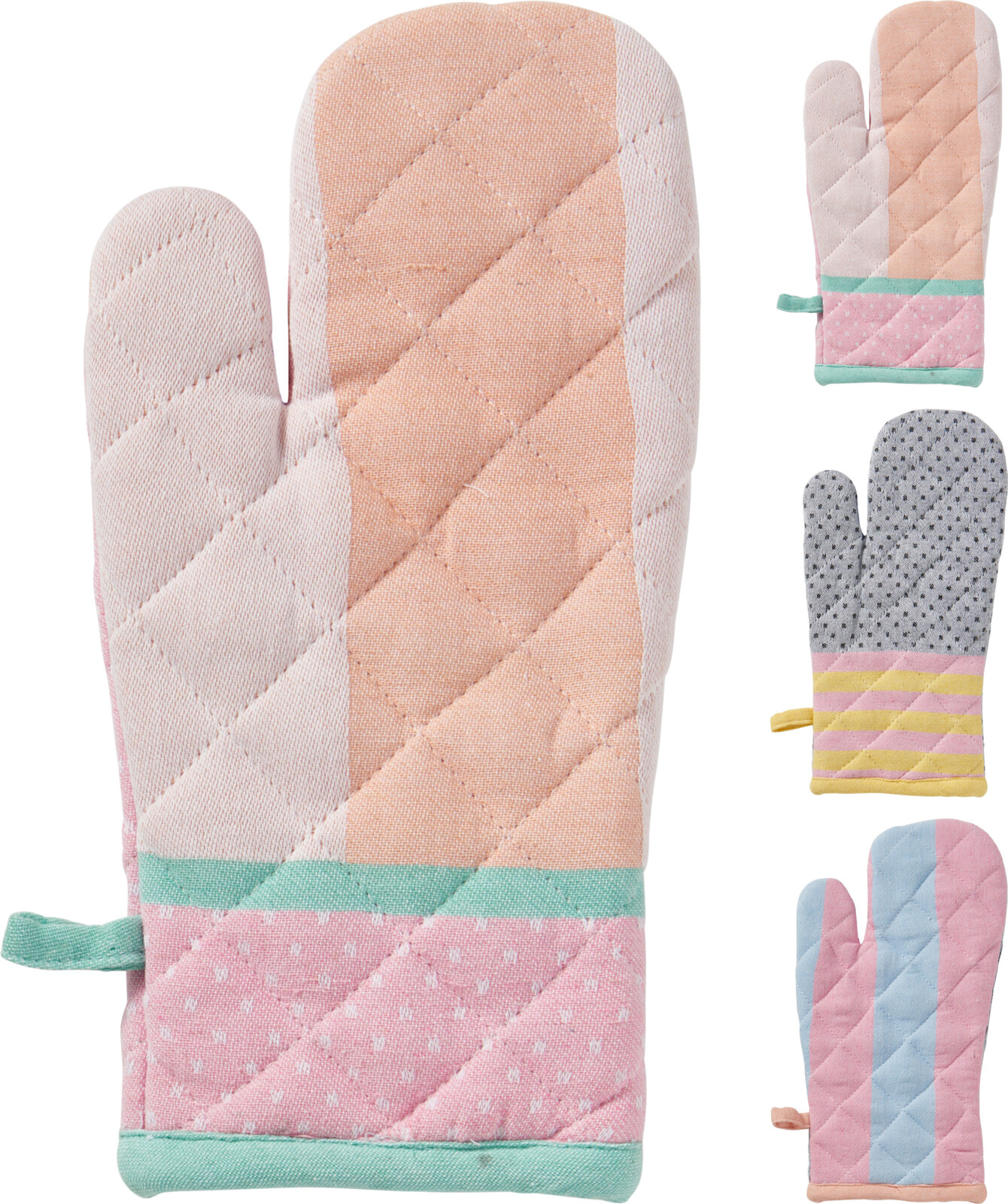 Ovenhandschoen 32x16 Pastel assorti